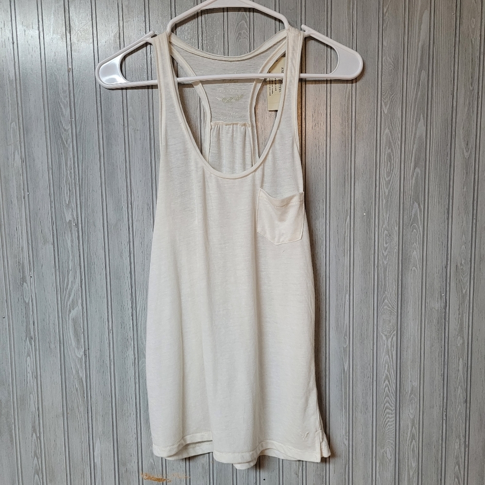 American Eagle Womens Cream Tank Top Size S